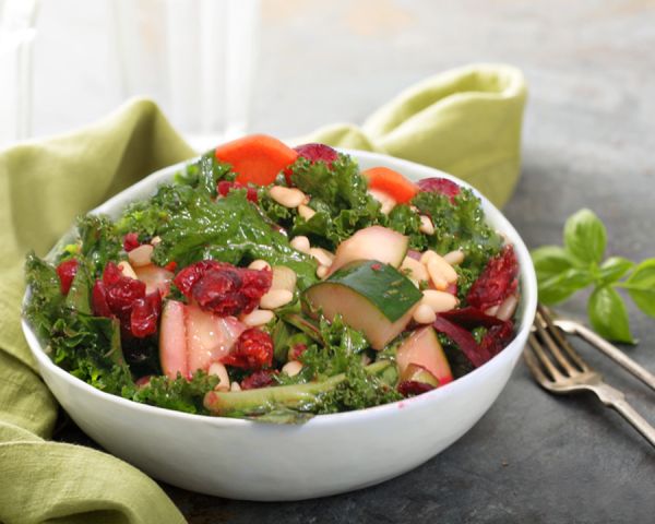 Sweet and Nutty Cranberry Kale Salad